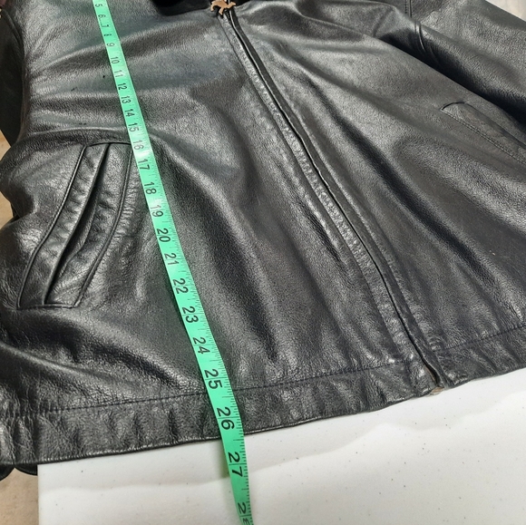 ‼️SOLD‼️ Vintage 1996 Camel Black Leather Jacket Size XL 90s Tobacco Motorcycle - Picture 14 of 14